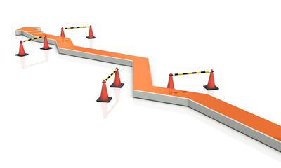 紆余曲折を表すアブストラクト3DCGイラスト