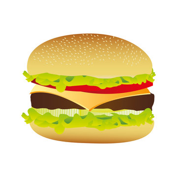hamburger fast food icon image vector illustration design 