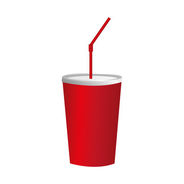 red soda cup icon image vector illustration design 