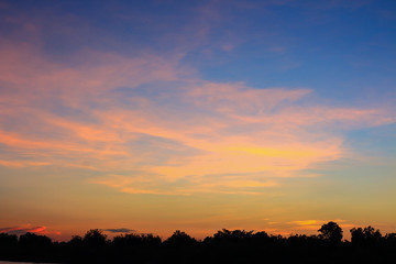 Beautiful atmosphere of the sky sunset .