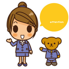 オンナノコ 制服スーツ(青) 右手