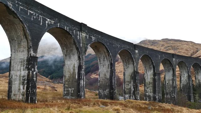 4K Video of the famous Glenfinnan Viaduct, Harry Potter Scene
