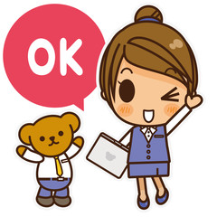 オンナノコ 制服ベスト(青) OK