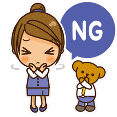 オンナノコ 制服ベスト(青) NG