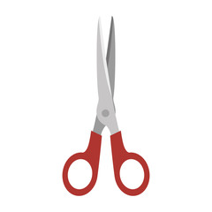  scissors tool icon with red handle over white background. vector illustration
