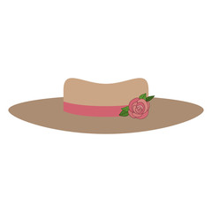 elegant women hat with decorative rose icon over white background. vector illustration