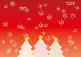 クリスマス・聖夜の空（赤背景）