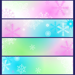 Set of colorful gradient winter banners