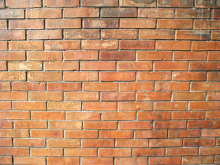 Pared de ladrillo rojo