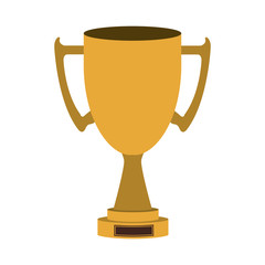 gold trophy cup icon over white background. vector illustration