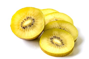 Kiwi fruit on white background.