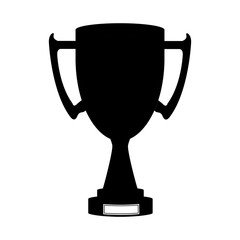 silhouette of trophy cup icon over white background. vector illustration