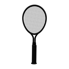 racket tennis sport equipment icon over white background. vector illustration