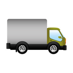 cargo truck icon over white background. transportation vehicle design. vector illustration