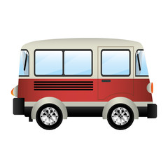 van icon over white background. transportation vehicle design. vector illustration