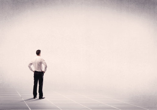 Business person standing in empty space