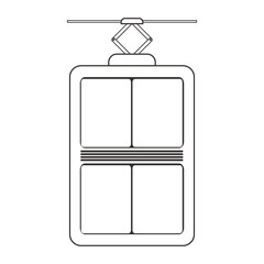 silhouette of elevator technology device icon over white background. vector illustration
