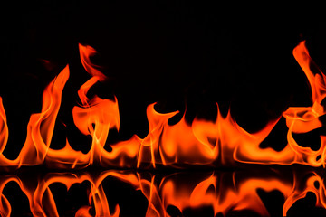 Red Fire flames on black
