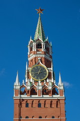 Spasskaya tower of Moscow Kremlin at red square, Moscow, Russia