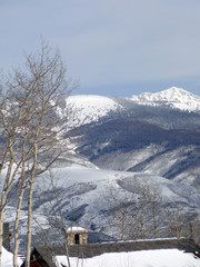 Winter snow on the craggy mountains of the Gore Range of the Rocky Mountains,Colorado