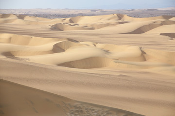 Sand dunes near Huacachina, Ica region, Peru.