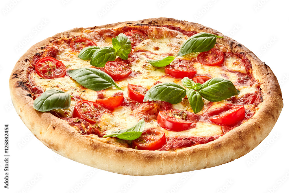 Wall mural margherita pizza on a thick pie crust