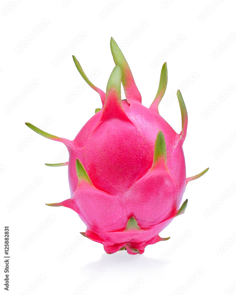 Wall mural dragon fruit, fresh white dragon fruit isolated on white backgr