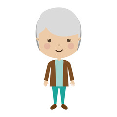 cartoon old man smiling over white background. vector illustration 