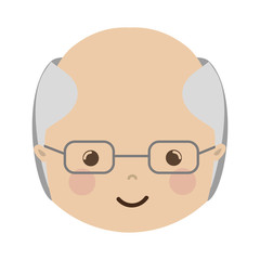 cartoon old man smiling over white background. vector illustration 