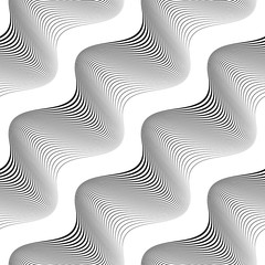 Design seamless monochrome waving pattern