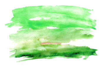 Watercolor green spot, watercolor landscape, watercolor abstraction