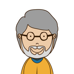 cartoon old man smiling over white background. vector illustration 