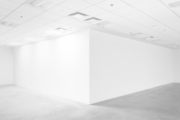 White empty space with ceiling and floor