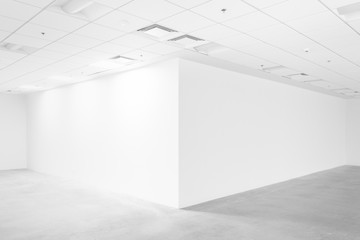 White empty space with ceiling and floor