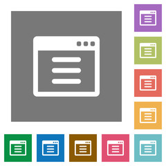 Application options square flat icons