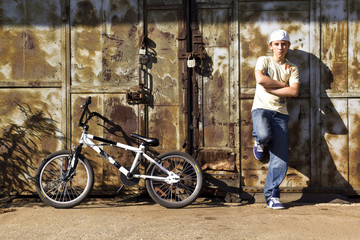 Young urban bmx rider