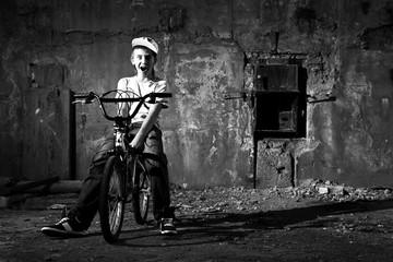 Young urban bmx rider