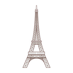 Fototapeta na wymiar eiffel tower icon over white background. paris city design. vector illustration