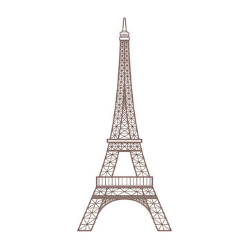 eiffel tower icon over white background. paris city design. vector illustration