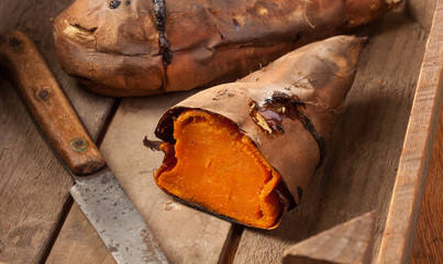 Oven baked sweet potatoes