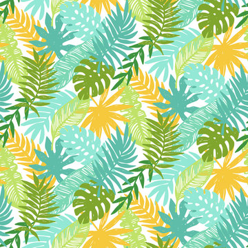 Colorful hawaiian plants seamless pattern
