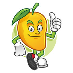 Thumb up mango mascot, mango character, vector of mango, mango cartoon