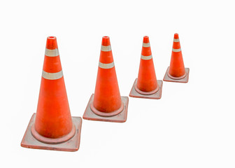 Traffic cones isolated on white background