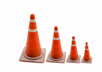 Traffic cones isolated on white background