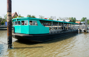 Fototapeta na wymiar ferry boat, passenger wooden boat