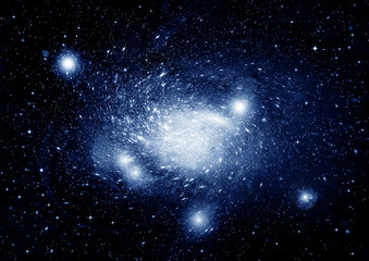 Stars, dust and gas nebula in a far galaxy