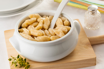Hungarian noodles in a white bowl