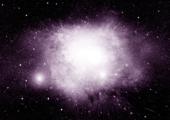 Stars, dust and gas nebula in a far galaxy