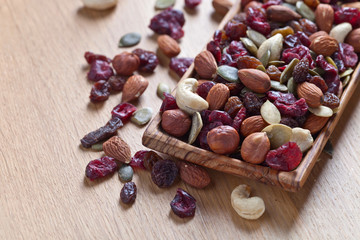 Different nuts,dry fruits and berries