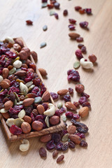 Different nuts,dry fruits and berries
